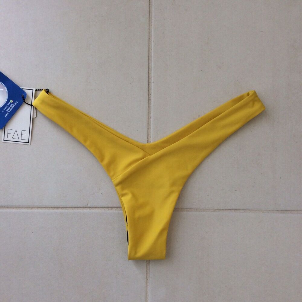 Fae Swim Vada V Front Bikini Bottom High Leg Swimwear Clean Girl Summer Beach